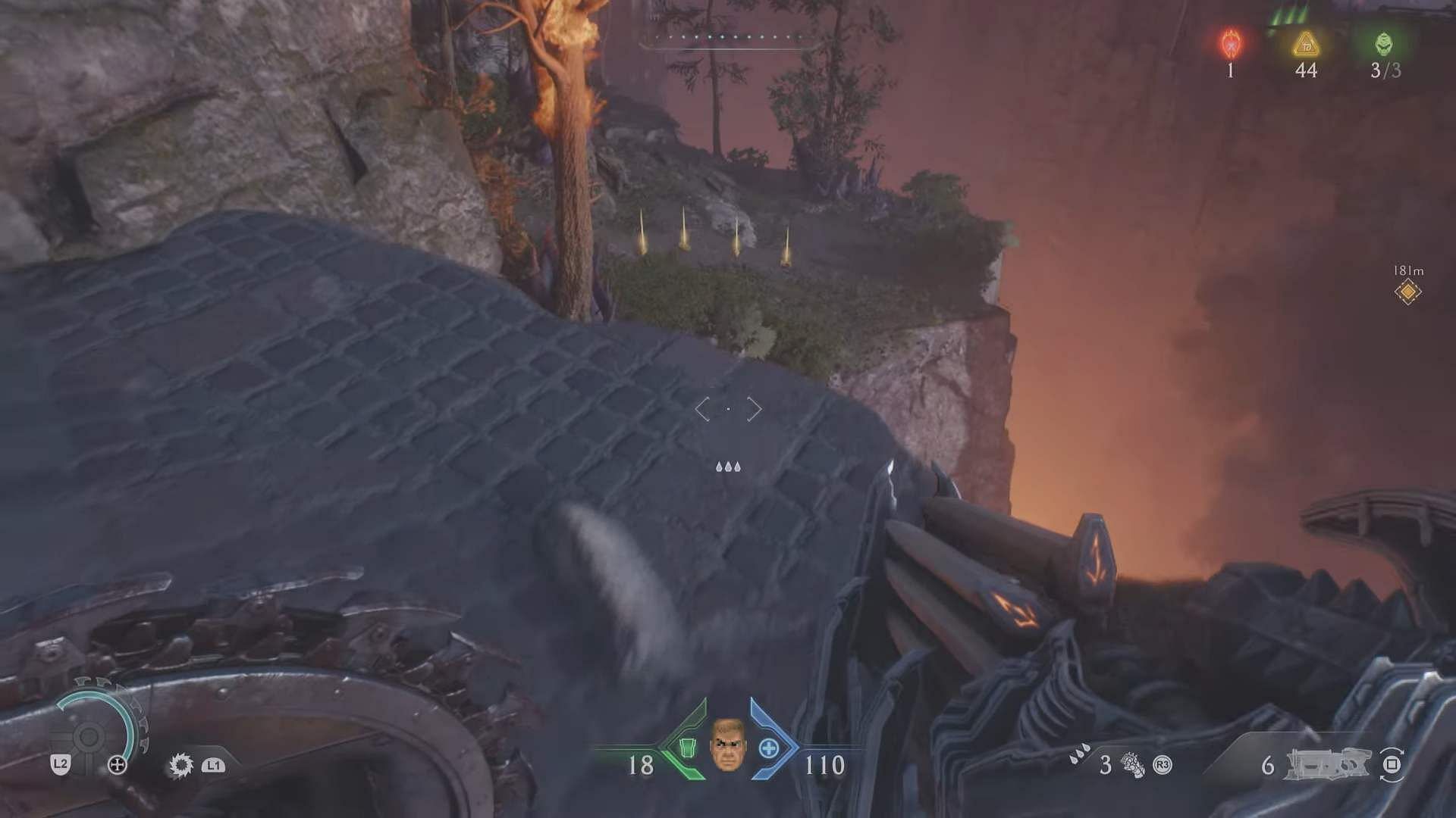 Jump on the lower area from this point outside the Sentinel Barracks (Image via Sportskeeda Gaming/Bethesda Softworks)